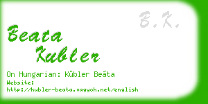 beata kubler business card